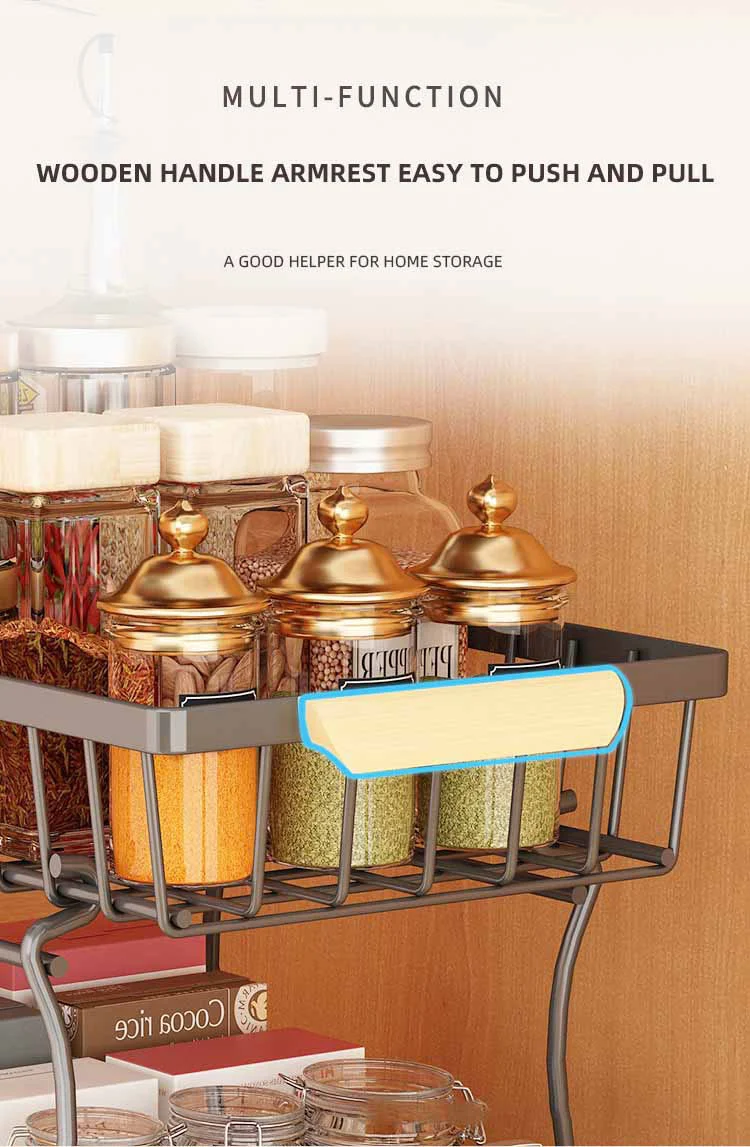 Heavy Duty Metal Pull Out Kitchen Storage Rack